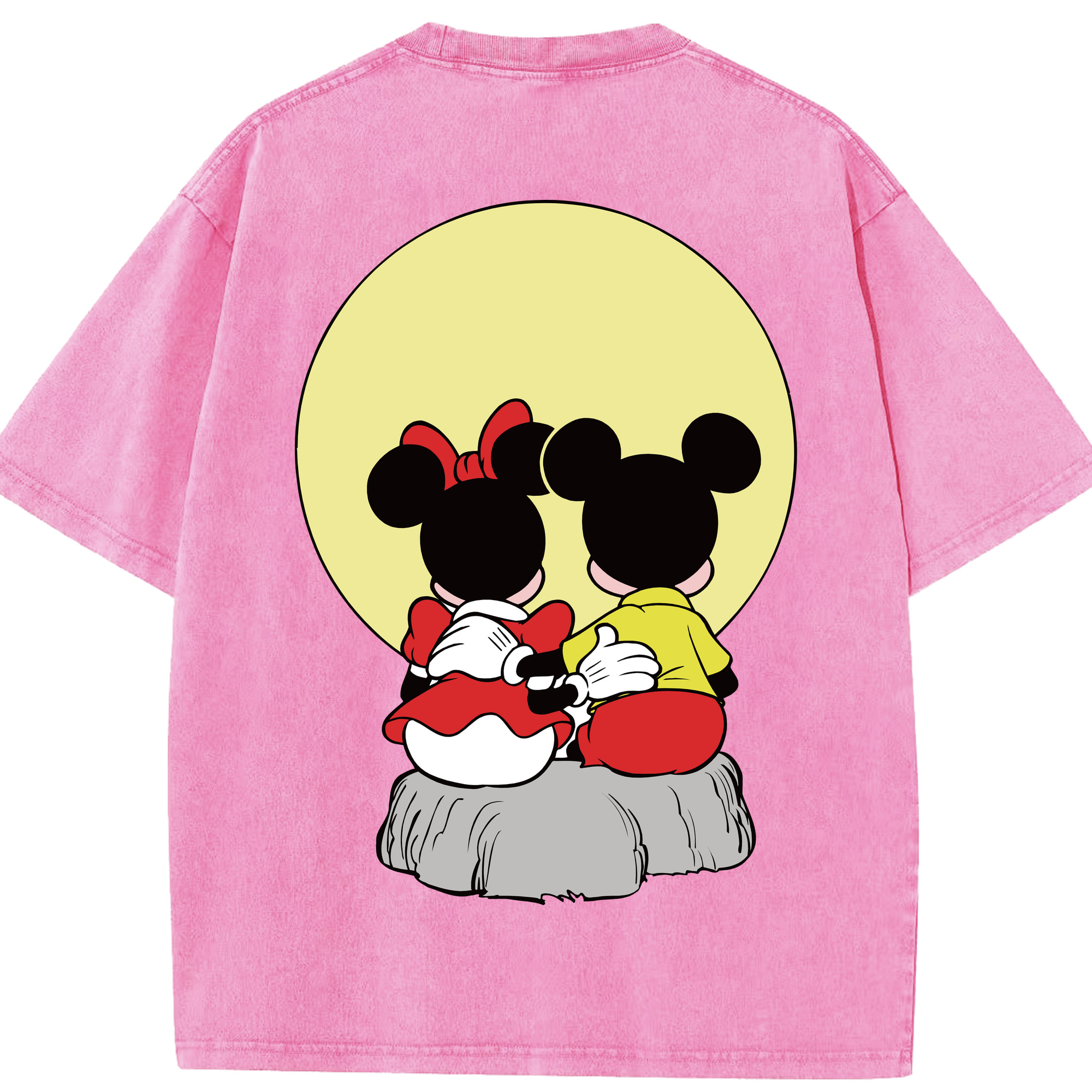 （画像用） ミッキーマウス Mickey Mouse 綿100% ヴィンテージ風 半袖Tシャツ（背面プリント）